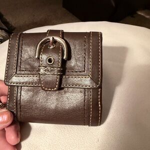 Coach Dark Brown Leather Key & Card Holder